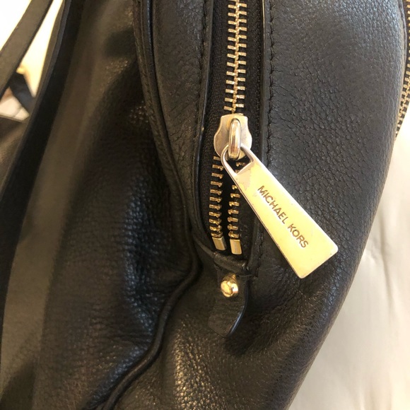 Michael Kors - Size Medium Black Leather Backpack - Picture 5 of 7